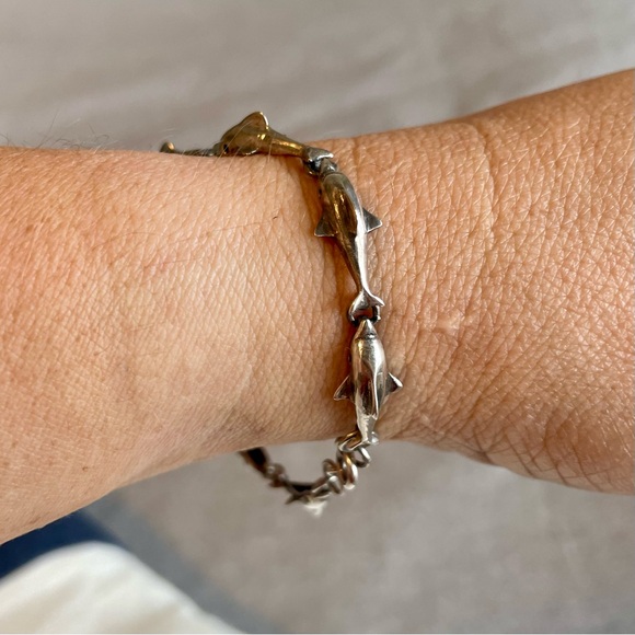 Sterling Silver Dolphin Jewelry Set, Bracelet, Earrings, Charm, Accessories - Picture 3 of 7